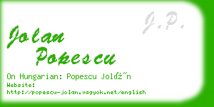 jolan popescu business card